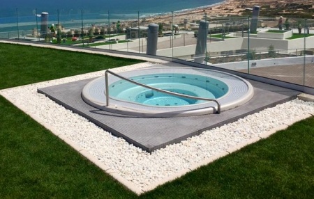 Переливной круглый спа бассейн USSPA Dino